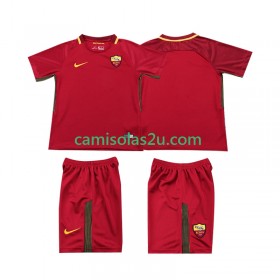 Camisolas de futebol AS Roma 2017-2018 Retro Criança Equipamento Principal Manga Curta
